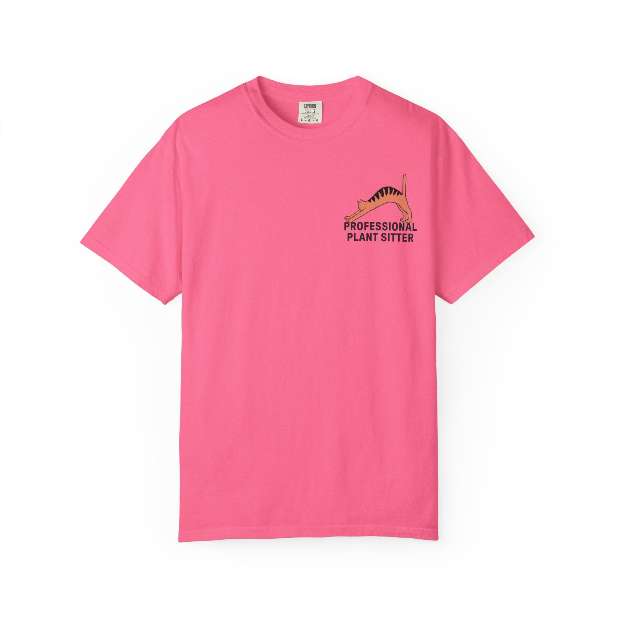 Professional Plant Sitter T-Shirt | Cat Carrying Monstera Illustration