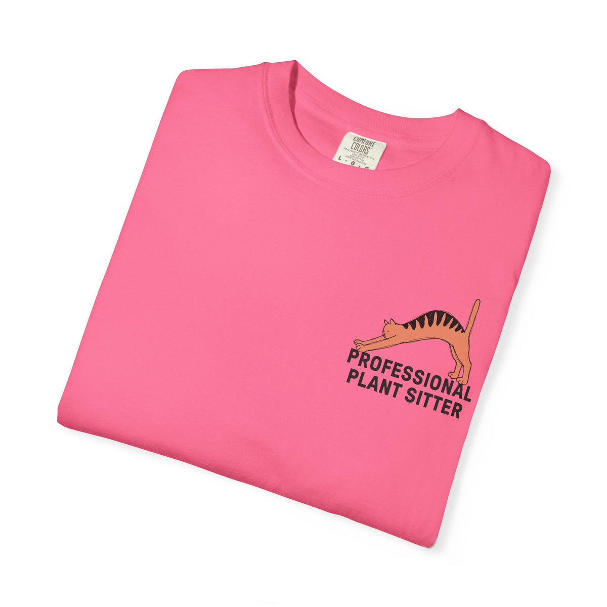 Professional Plant Sitter T-Shirt | Cat Carrying Monstera Illustration