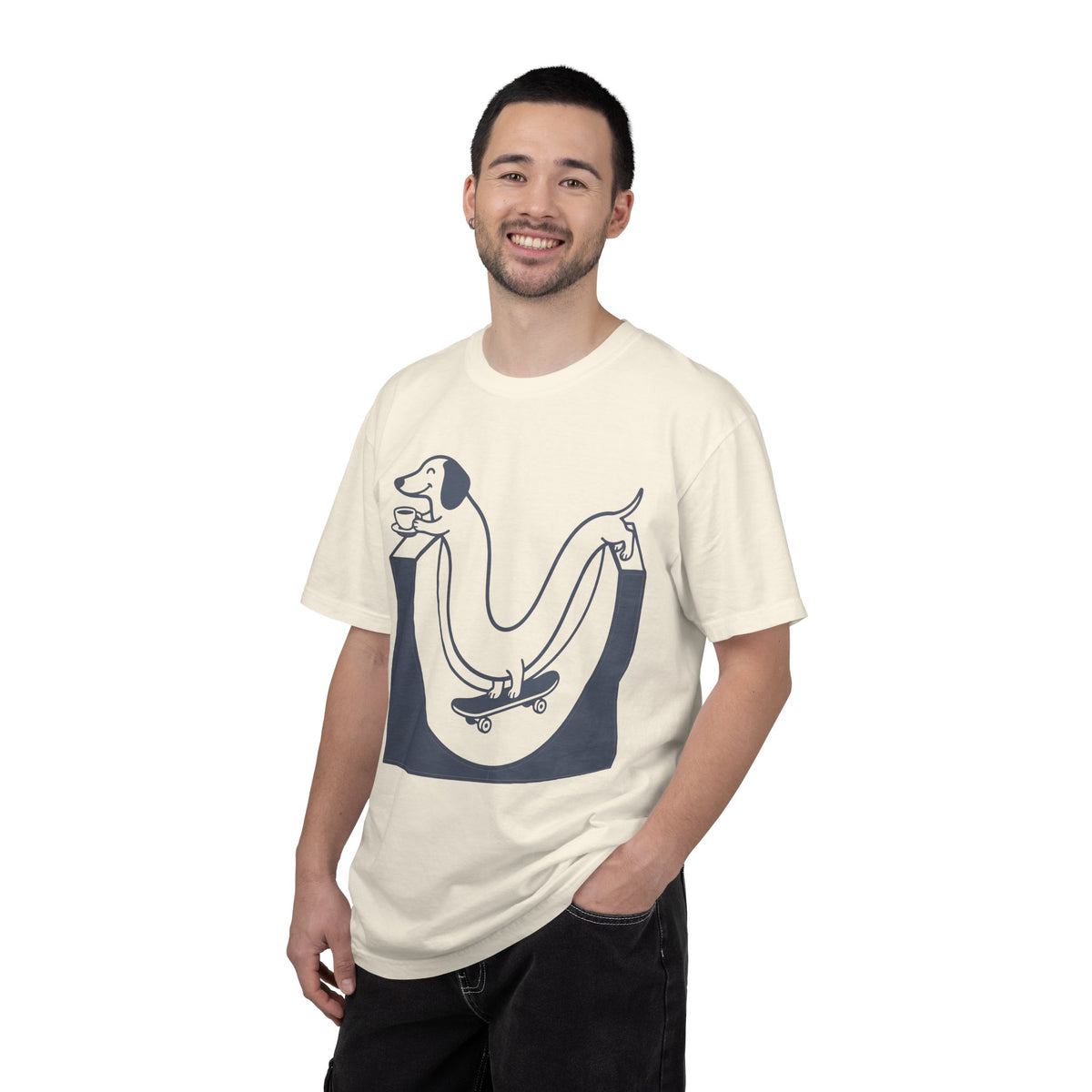 Copy of Long Dachshund Skateboard T-shirt | Skate Dog Illustration