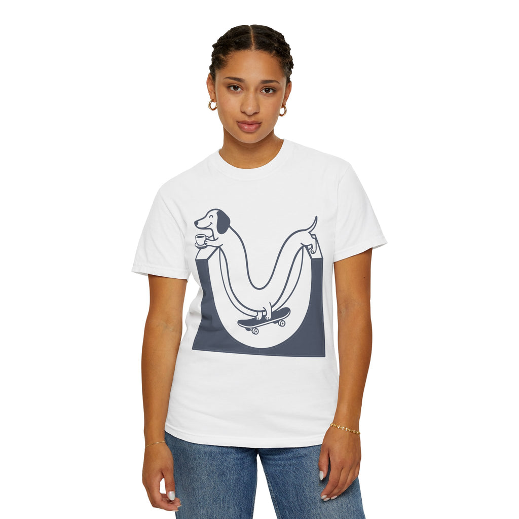 Copy of Long Dachshund Skateboard T-shirt | Skate Dog Illustration
