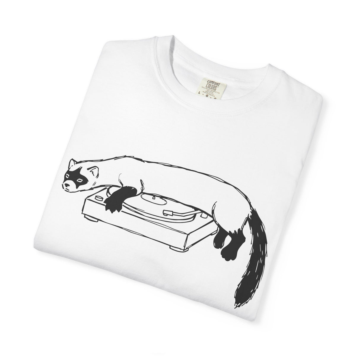 Lazy Cat on Turntable T-Shirt — Vinyl Record Lover Tee