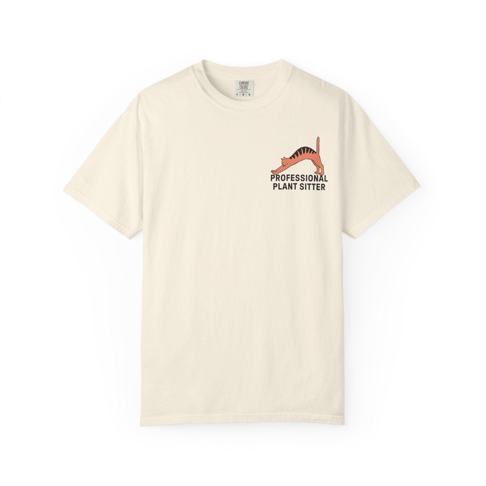 Professional Plant Sitter T-Shirt | Cat Carrying Monstera Illustration