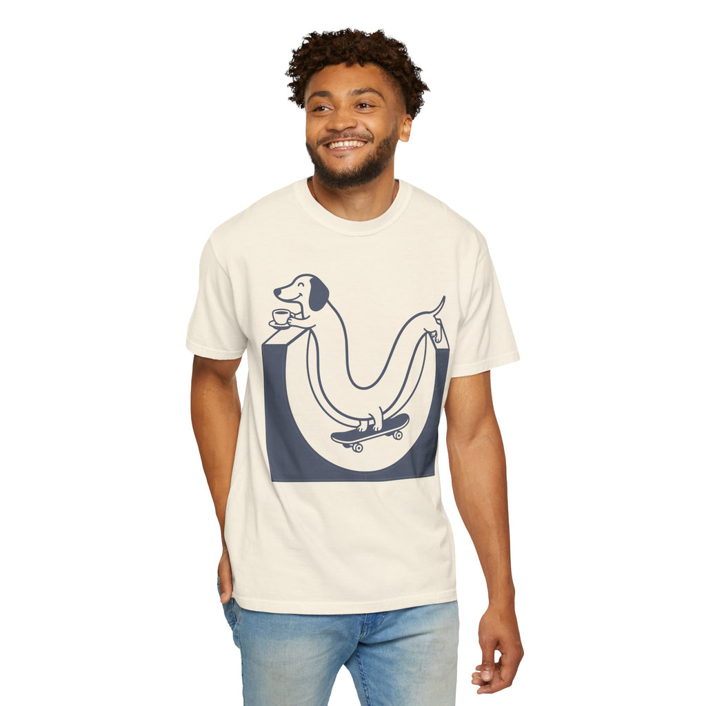 Copy of Long Dachshund Skateboard T-shirt | Skate Dog Illustration