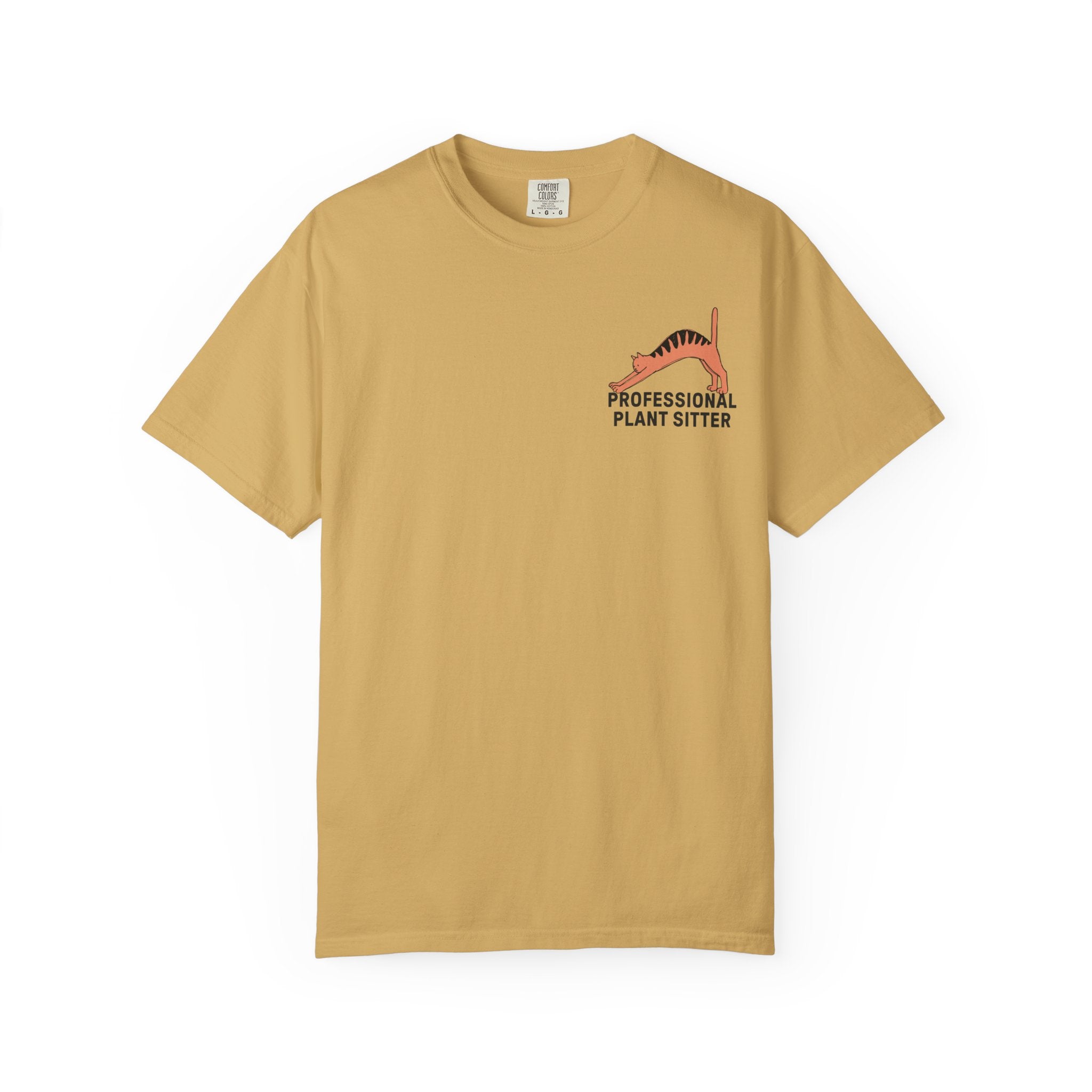 Professional Plant Sitter T-Shirt | Cat Carrying Monstera Illustration