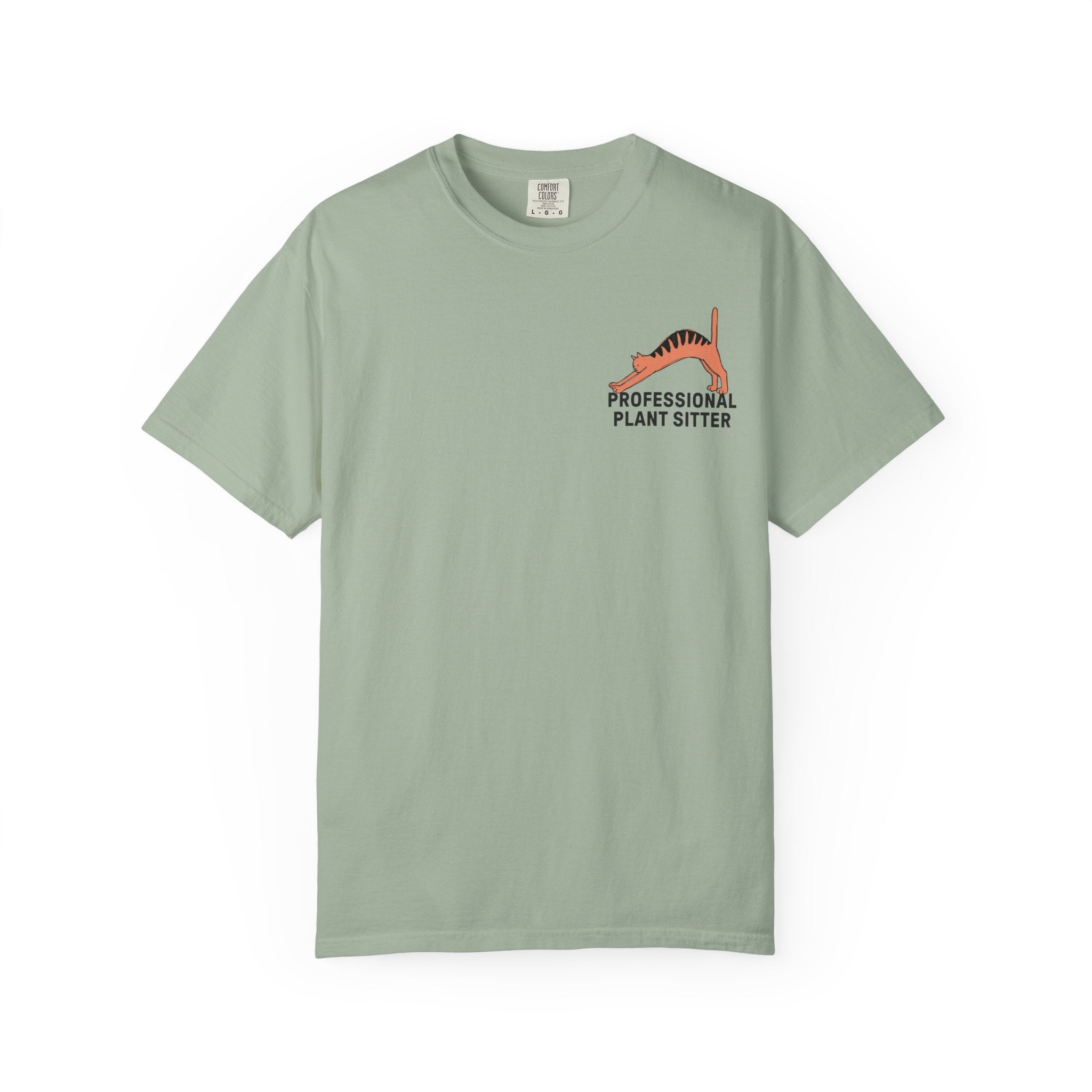 Professional Plant Sitter T-Shirt | Cat Carrying Monstera Illustration