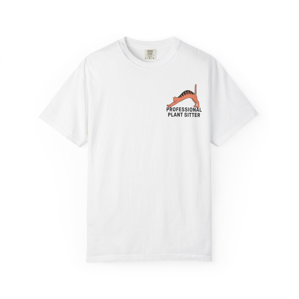 Professional Plant Sitter T-Shirt | Cat Carrying Monstera Illustration