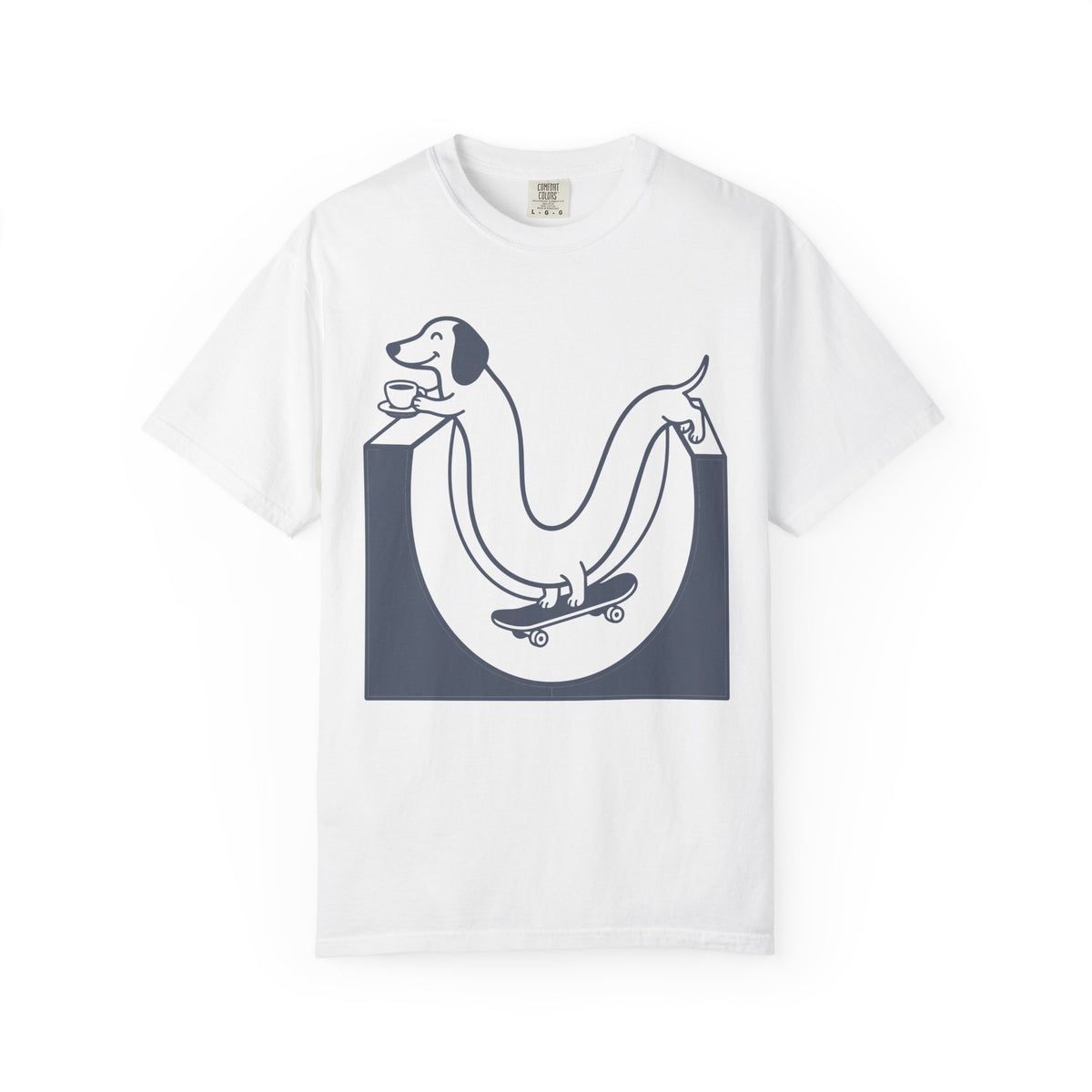 Copy of Long Dachshund Skateboard T-shirt | Skate Dog Illustration