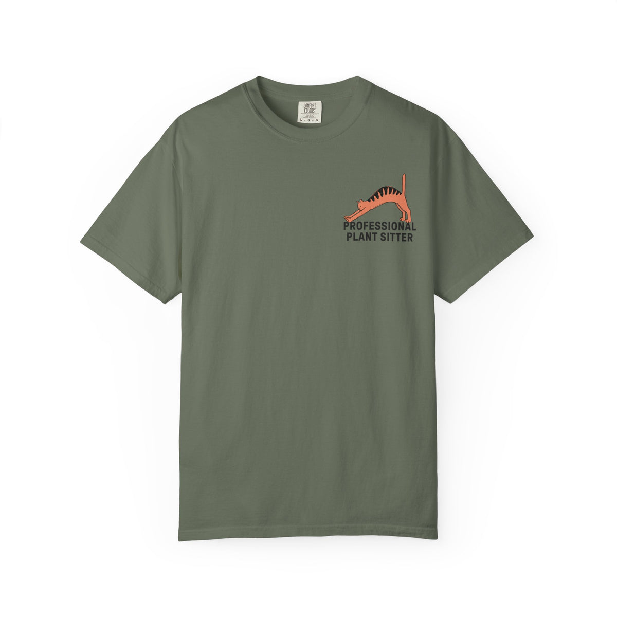 Professional Plant Sitter T-Shirt | Cat Carrying Monstera Illustration