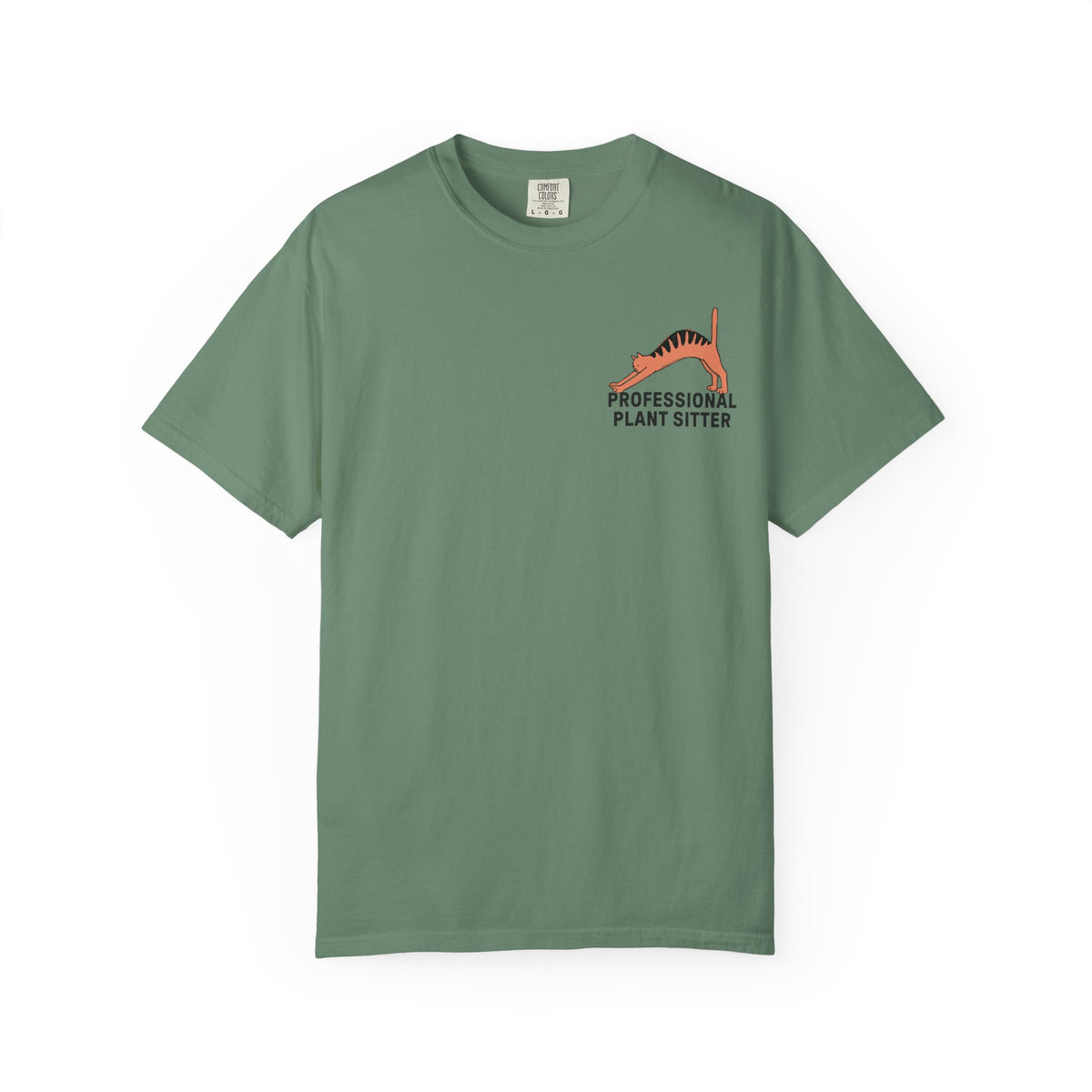 Professional Plant Sitter T-Shirt | Cat Carrying Monstera Illustration