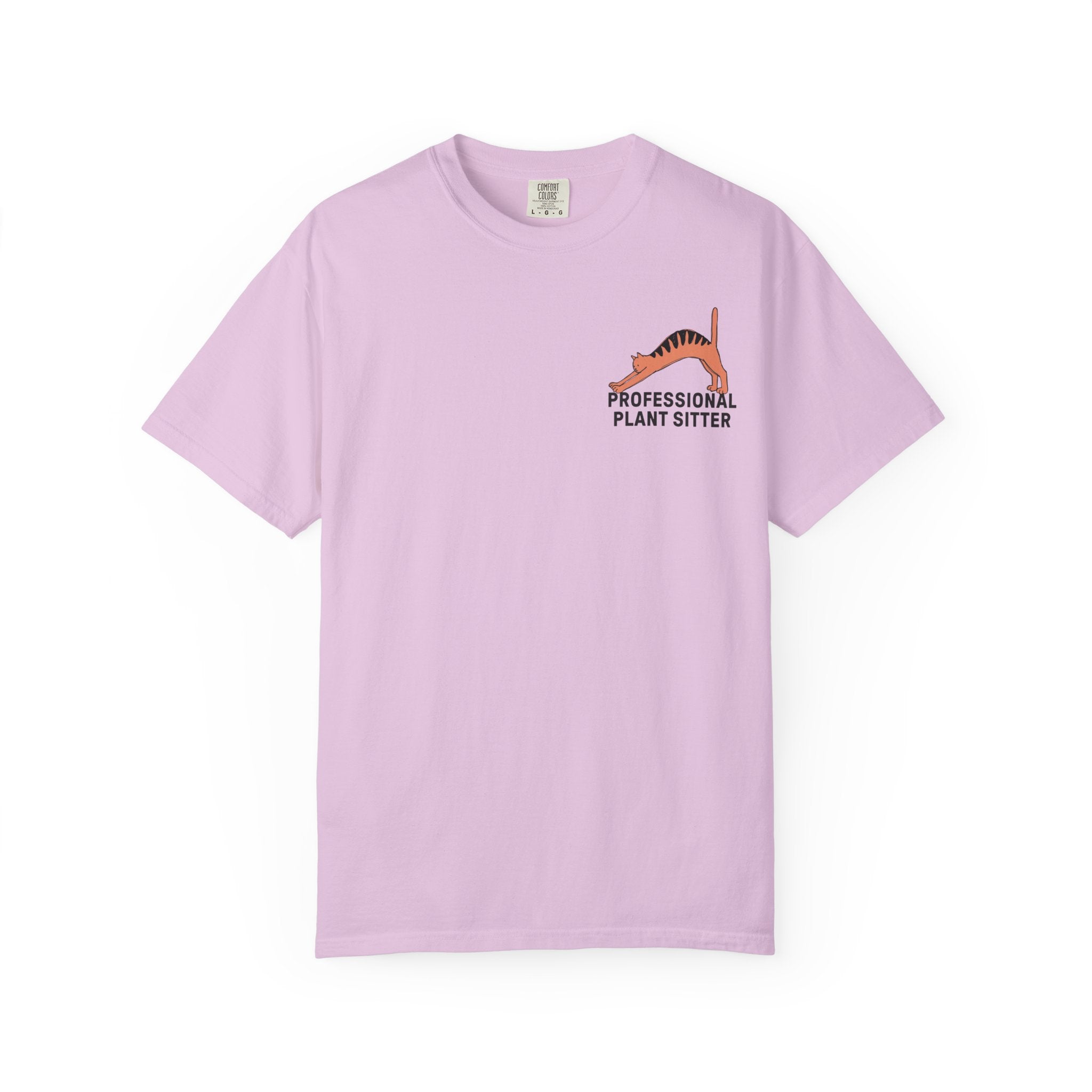 Professional Plant Sitter T-Shirt | Cat Carrying Monstera Illustration